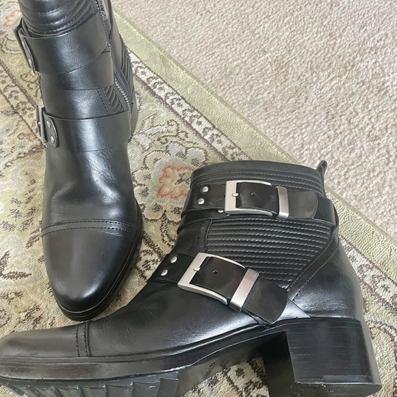 Rachel Zoe black booties. Size 8.5. Block heel with silver hardware - Picture 10 of 14